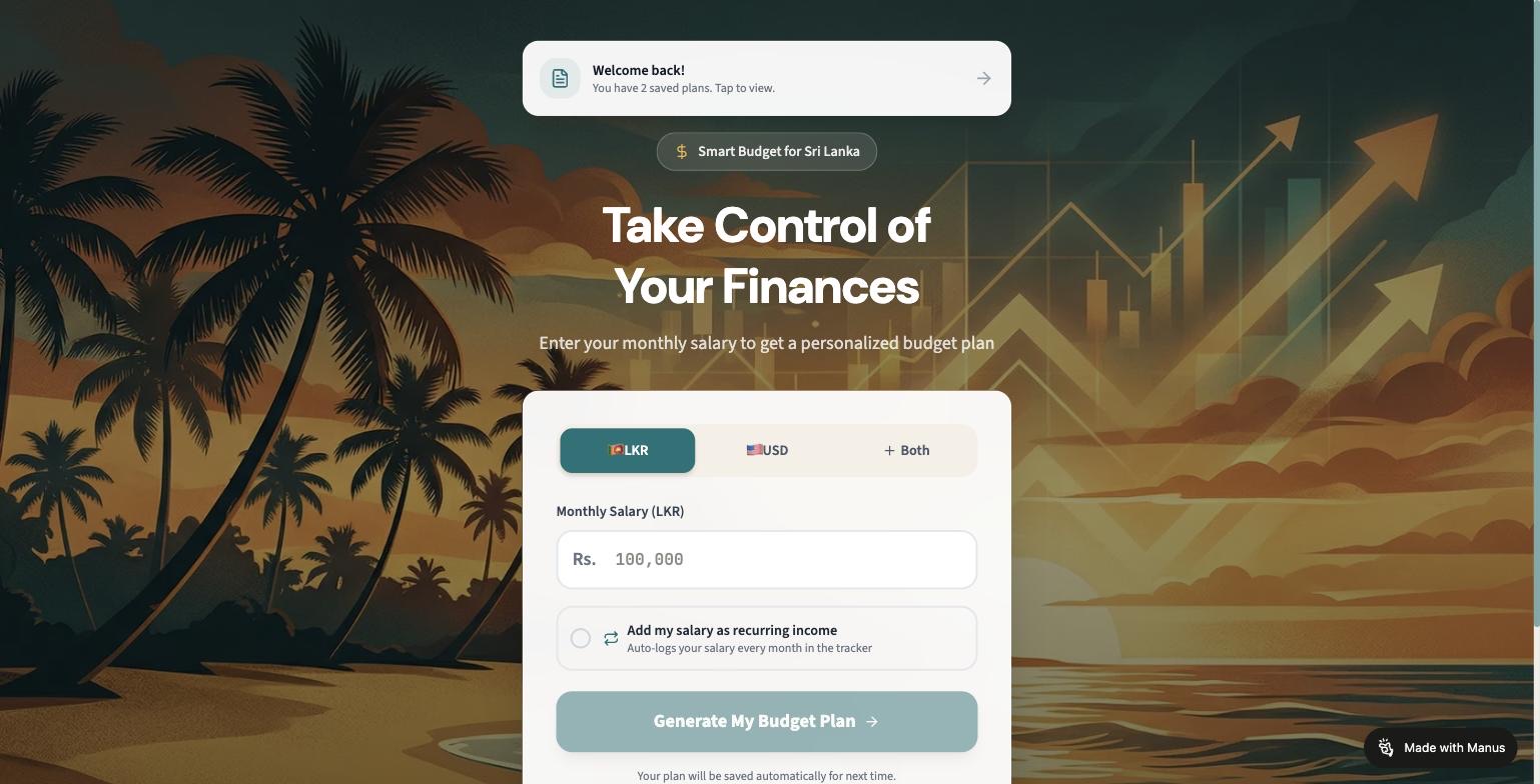 Smart Budget LK — Personal Finance Manager